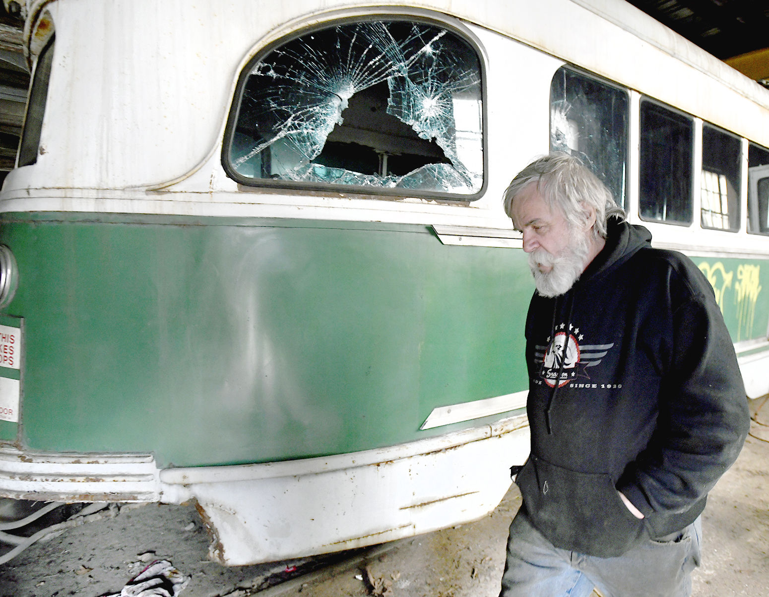 Marlin Plummer Vandalized Trolleys